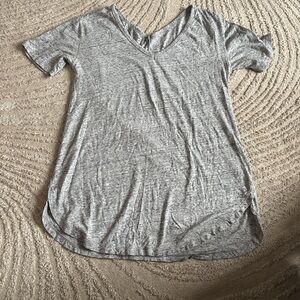 GAP Light Gray V-Neck Long Sleeve Tee